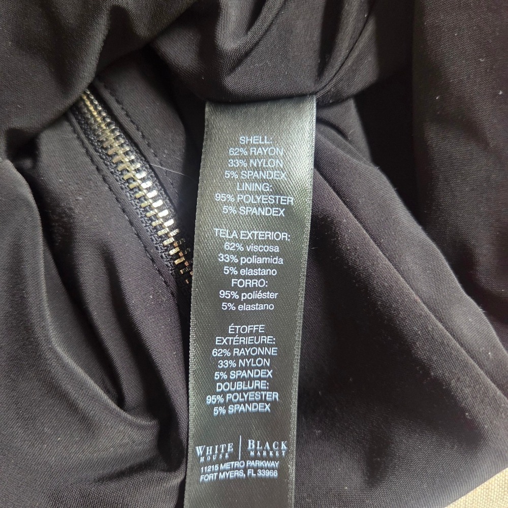 WHBM Black Mock Neck Top Full Zip Back Sleeveless Size 6 Goth Corporate Grunge - Picture 5 of 10